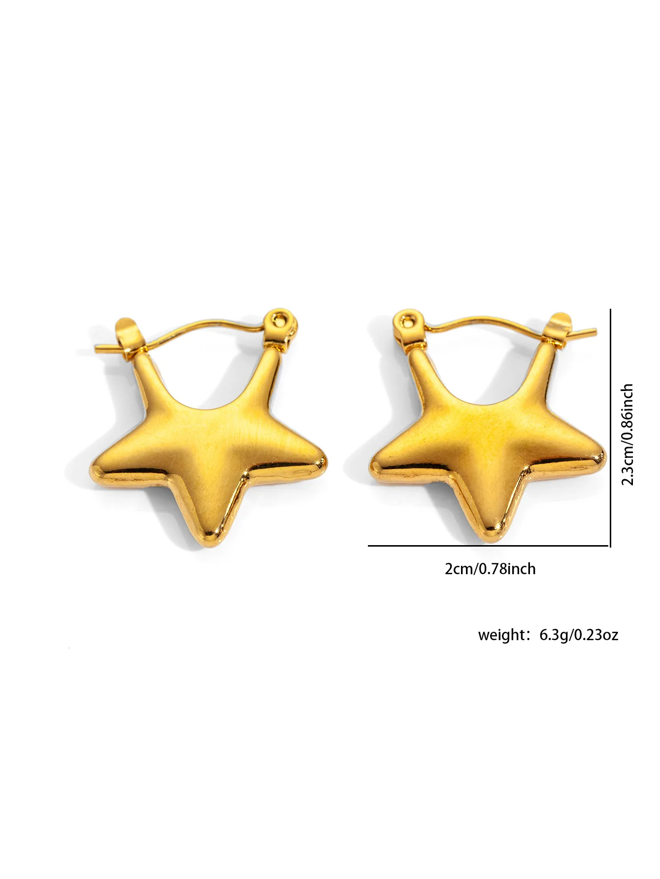 Irregular Exaggerate Earrings for Women Stainless Steel Gold Color Vintage Simple Earring Wedding Jewelry Gift 5