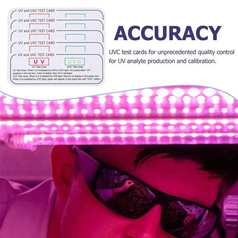 UV Test Card Reusable Card To Test UV Light 5 Pcs Light Cards To Check Protection Level UVA & UVC Identifying