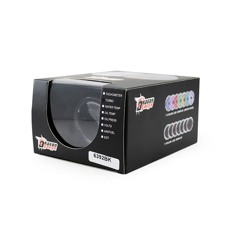2" 52mm Tinted 7 Colors LED Display Boost/Water/Oil Temp/Pressure/Volt/Air Fuel Ratio/EGT/Tachometer Car Gauge +Pods 12V tachometer gauge engine tachometer tachometer meter