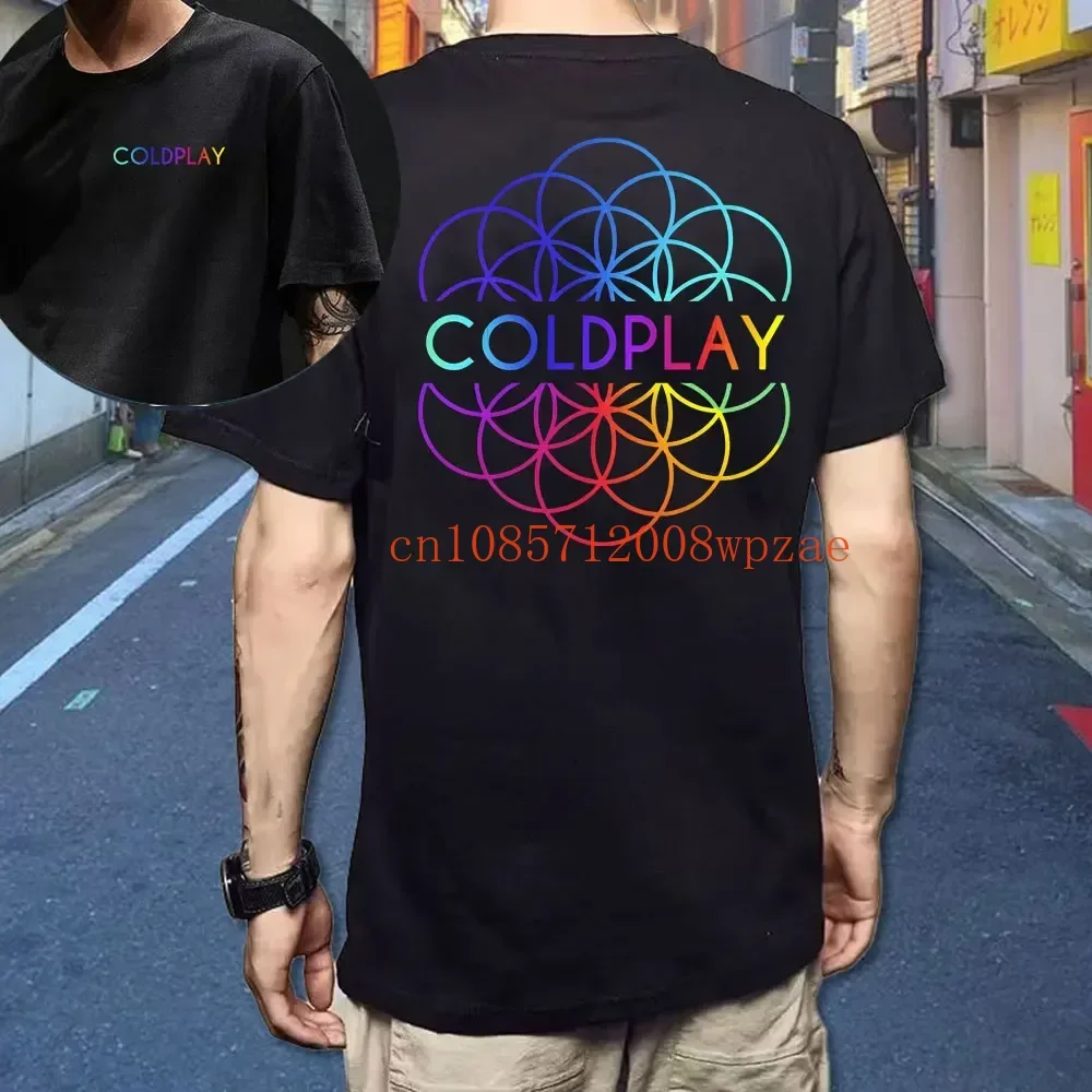 남성용 콜드 플레이 노벨티 티셔츠, 영국 포스트 브리티팝 밴드 티셔츠, 여름 크루넥 반팔 티셔츠, 클리릭 의류 