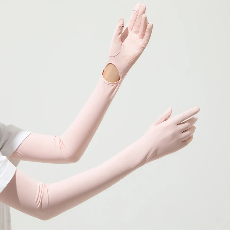 UV保護ロングフィンガーグローブ、夏の屋外グローブ、upf50、日焼け止め、タッチ可能なスクリーンスリーブ、アウトドア旅行用自転車 -  AliExpress