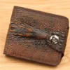 Mens Wallet Leather Genuine Short Purse Billetera Hombre Men Wallets Vintage Style Hombre Crocodile Alligato Portemonne 6