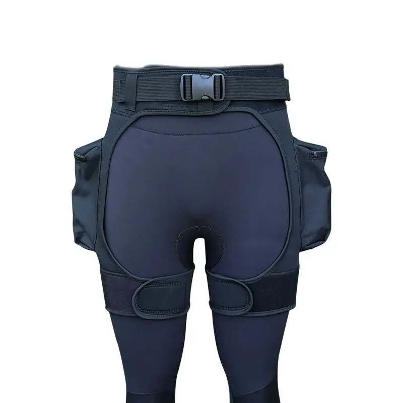 Mens Women Wetsuit Short Pants Scuba Diving Stretch Shorts with Pockets and Quick Release Buckle Adjustable Waist Belt