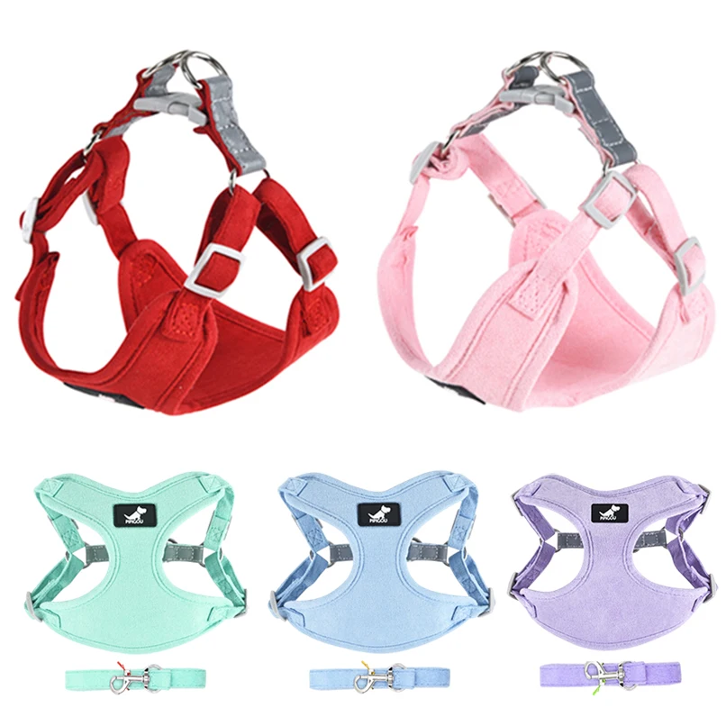 

Breathable Pet Harness for Small Medium Dog Cat Harness Leash Set Reflective Puppy Walking Leash Lead Chihuahua French Bulldog