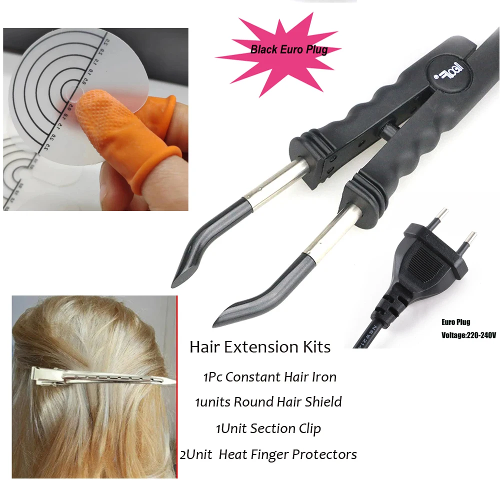 Extension Tongs 1Pc Hair Connectors Flat Tip Constant Loof Hair Extension Iron Connectors With Tools Section Clip hair extension tool