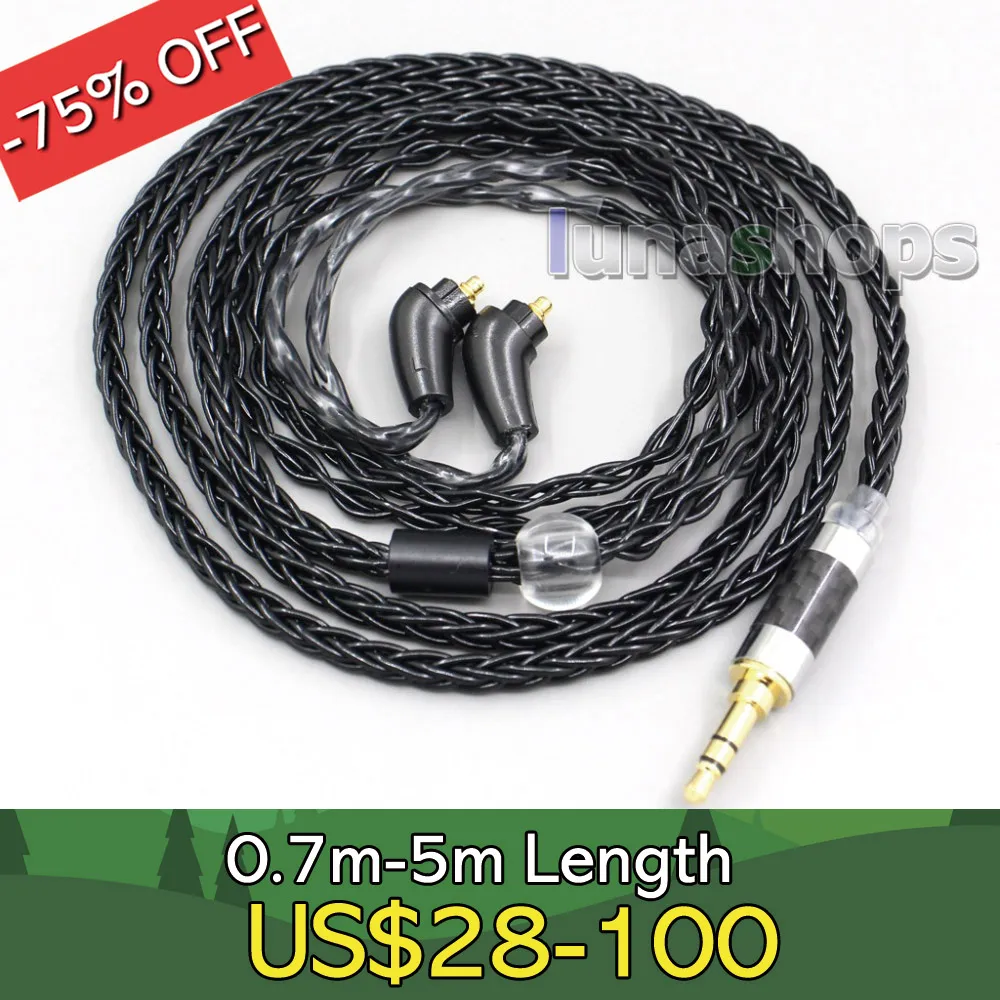 

2.5mm 4.4mm 8 Core Silver Plated Black Earphone Cable For Sony XBA-H2 XBA-H3 XBA-Z5 xba-A3 xba-A2 LN006592