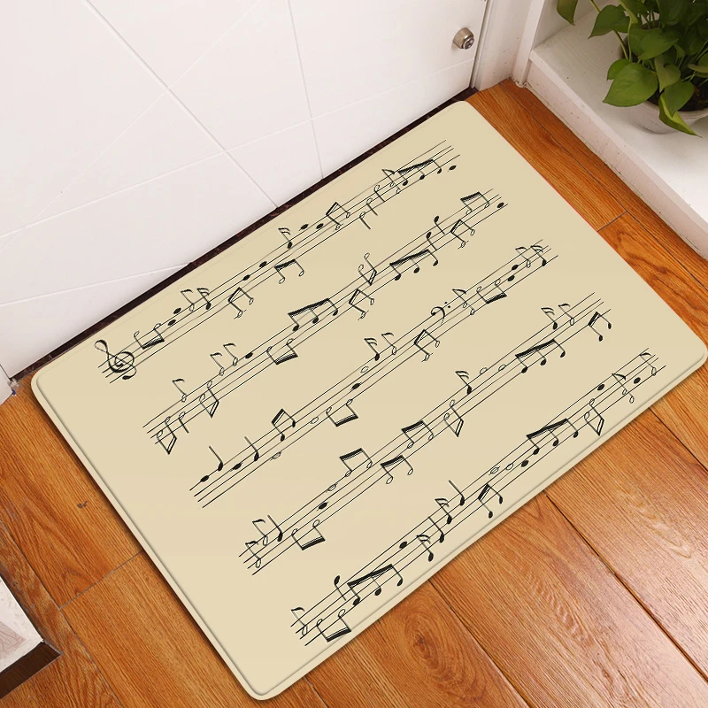 

Music notes floor mats colored non slip door areas carpets kitchen family living room bathroom decoration printed