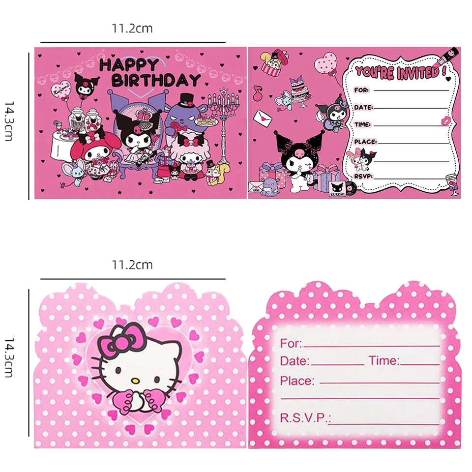 melody-holt-birthday-kuromi-birthday-party-invitations-10pcs-pink-cat-theme-paper-cards