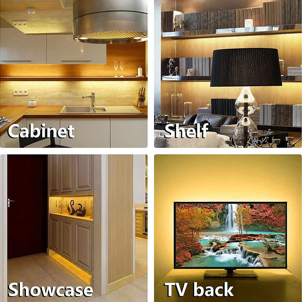 Motion Sensor Light LED Motion Sensor Light LED Cabinet Lights Motion Sensor LED Light DC 5V USB Motion Backlight LED Light Strip Hand Sweep Waving ON OFF Sensor TV Kitchen Under Cabinet Lamp