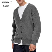 Men's Lightweight Cardigan Sweater Single-Breasted V-Neck Knitted Cardigans Casual Mens Long Sleeve Solid Outwear