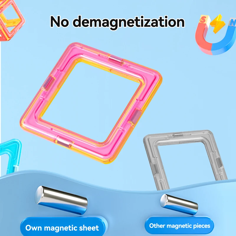 Medium Size Magnetic Blocks Magnetic Designer Constructor Set Model Building Bricks Educational Toys for Children 30-168pcs