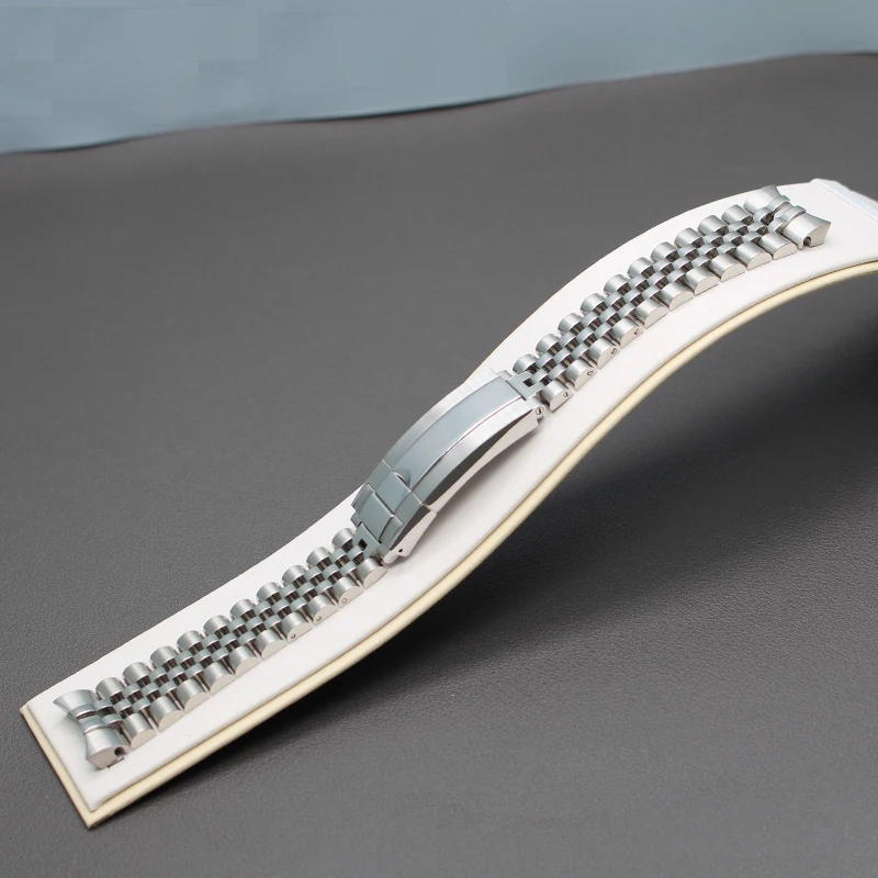 20mm Silver Bracelet 316L Stainless Steel Band Folding Buckle Fit Mens Watch Accessories 40MM NH35 Cases