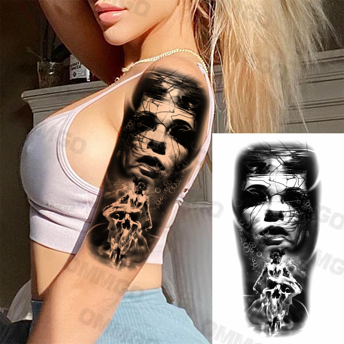 Tatuaggi temporanei pirata di ancoraggio realistico 3D per uomo adulto tigre guerriero lupo foresta tatuaggio finto Body Art decorazione carta Tatoo