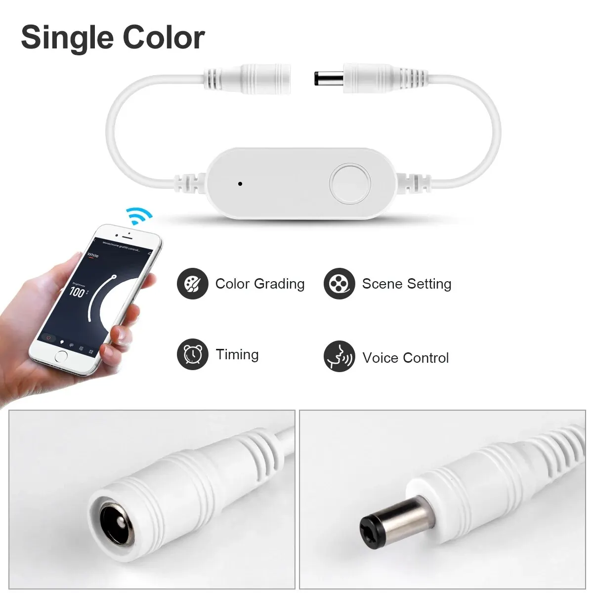LED Strip Controller Wireless WiFi RGB Controller TUYA Smart Life App Control Dimmer Switch Work With Alexa Google Home For DC12V-24V LED Strip Light led strip controller
