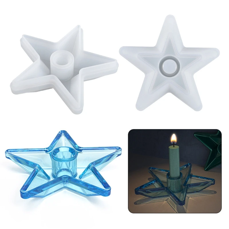 

Candlestick Epoxy Casting Silicone Mold Five-pointed Star Casting Moulds DIY Crafts Jewelry Candle Holder Home Decor DropShip