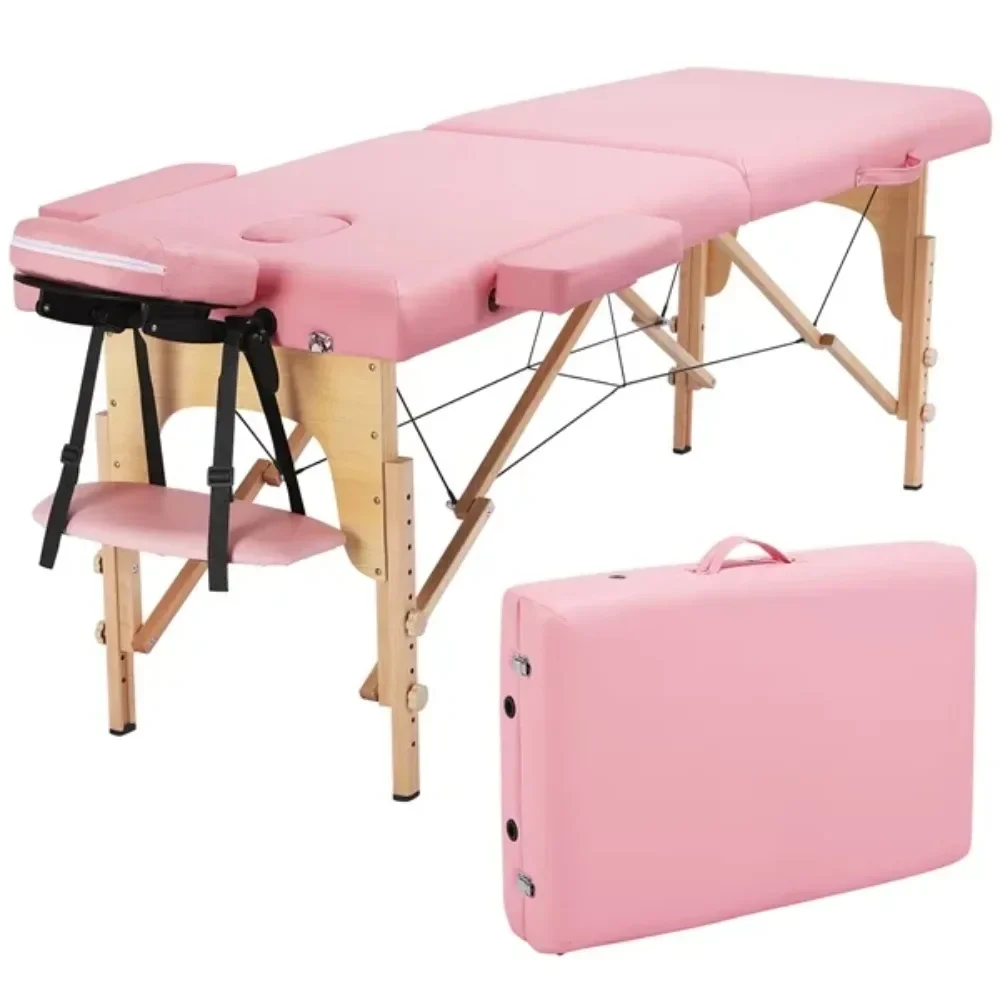 Portable 2-Fold Massage Table for Spa Treatments & Tattoos, 84