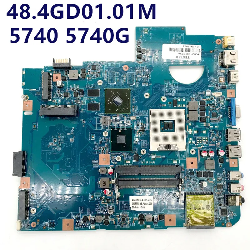 Placa base para portátil ACER 5740, 5740G MBPMG01001 MB.PMG01.001 09285 ...