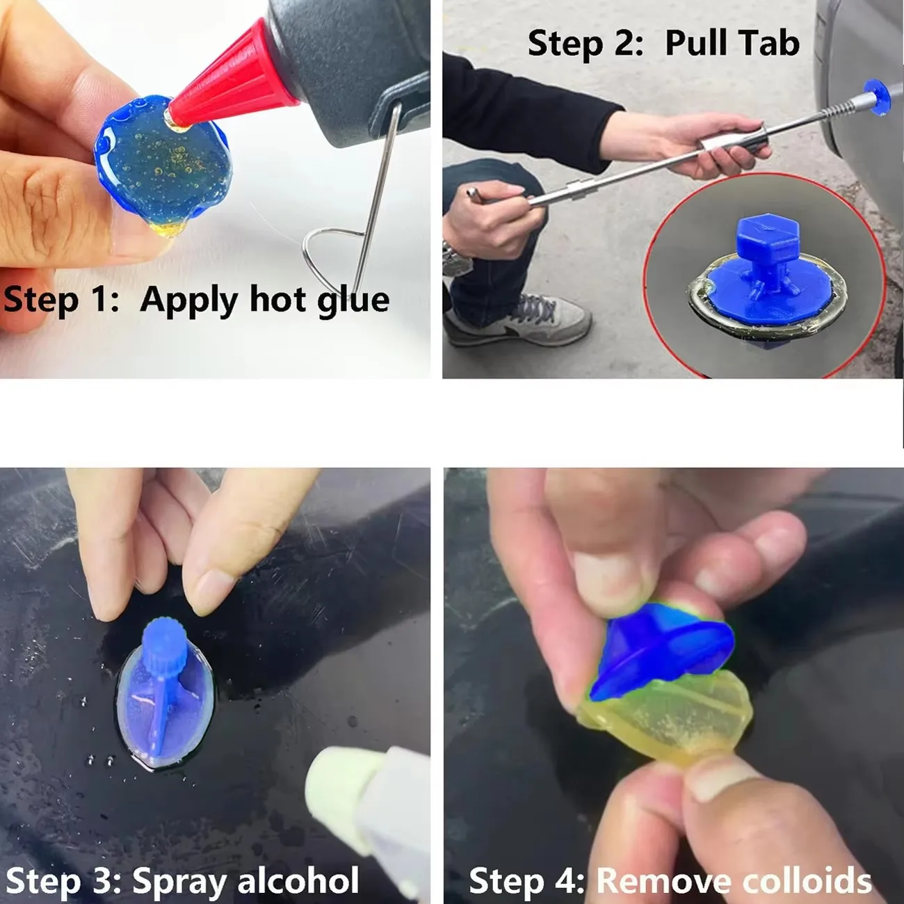 Universal Adhesive Blue Glue Tabs Kit for Paintless Dent Repair