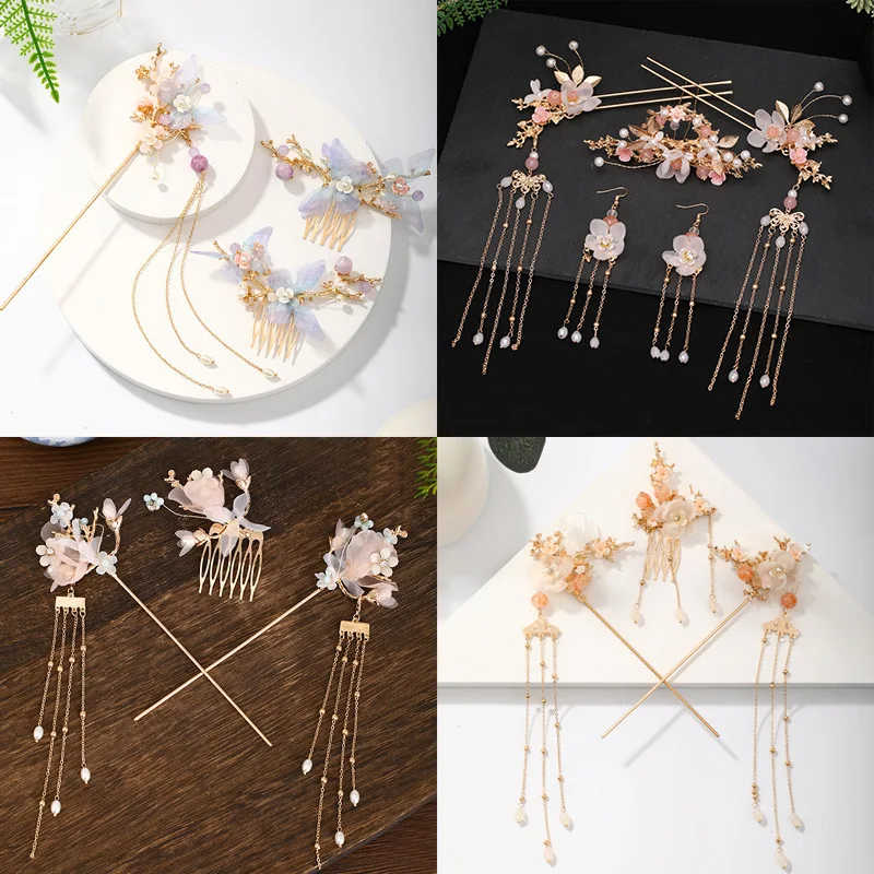 

Fringed Long Hair Headdress DIY Hairstyle Chopstick Hairpins Hair Combs Hairpin Headpieces For Party Girls