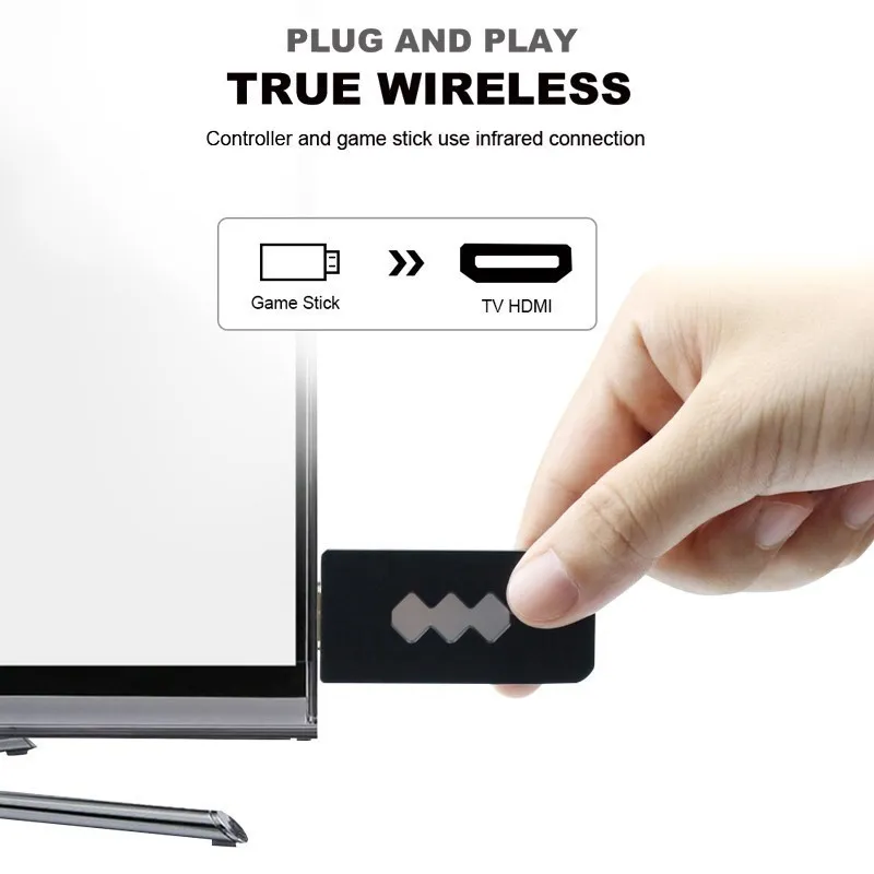 USB Wireless Handheld TV Video Game Console Build In 1800 Classic 8 Bit Game mini Console Dual Gamepad HDMI-compatible Output