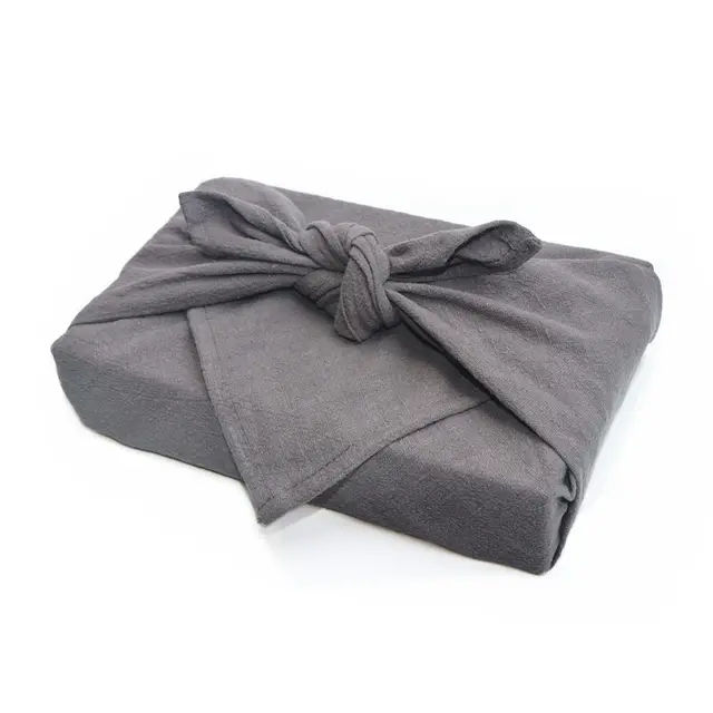Furoshiki Wrap Ruhával Pamut És Vászon Szilárd Színű Ajándékdoboz Csomagolószekrény Zsebkendő Szalvéta 65X65Cm - Image 3