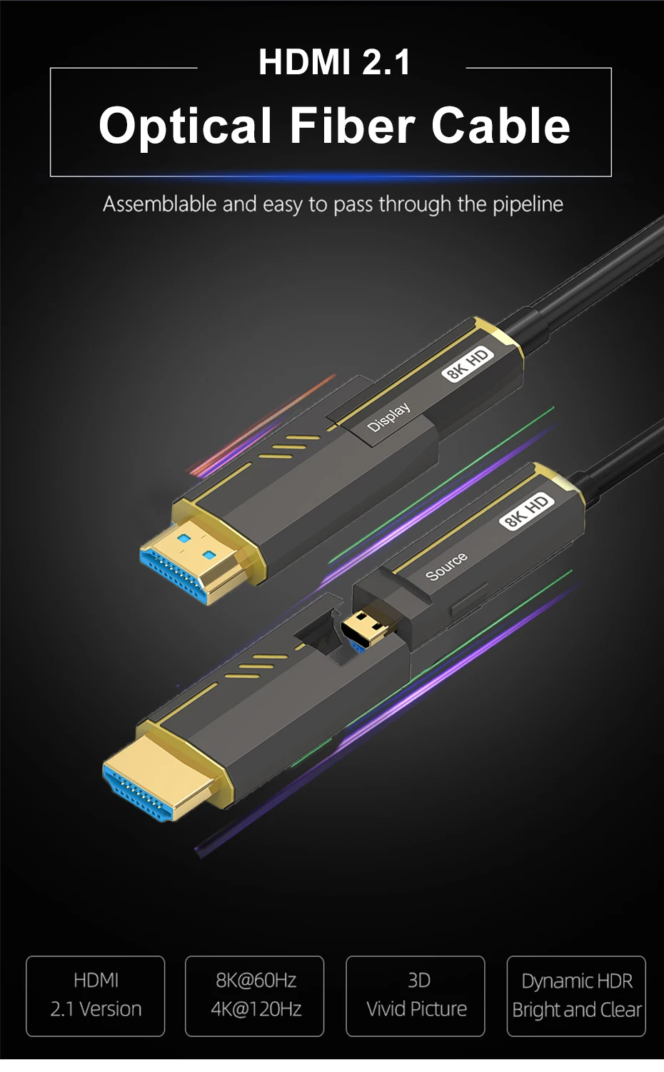 60Hz, 4K, 120Hz, classe industrial, compatível com Micro HDMI, cabeça removível