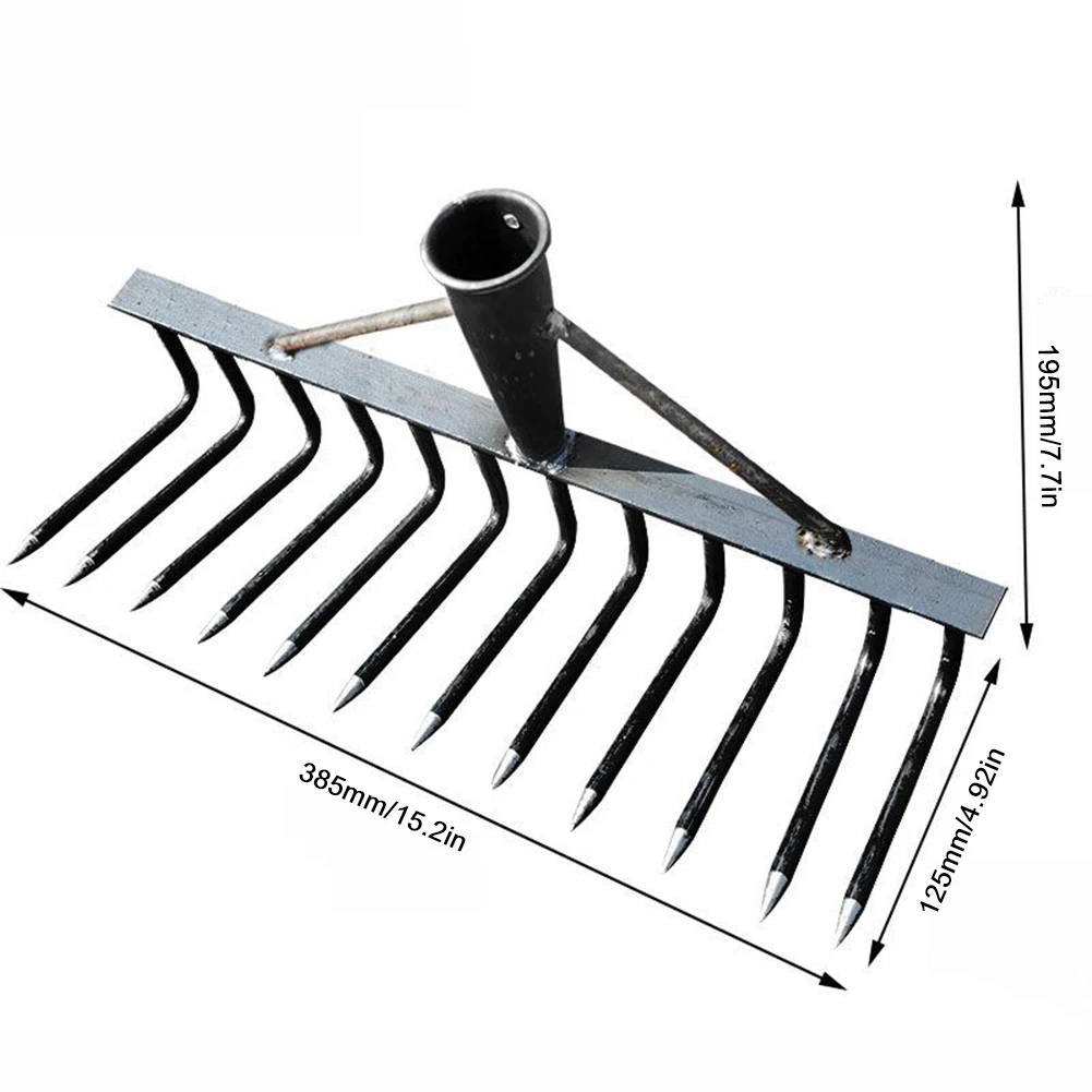 High Carbon Steel Nail Rake Multifunctional 4/7/9/12 Teeth Garden Rake Labour-Saving Loose Soil Nail Rake Agricultural Tools 6