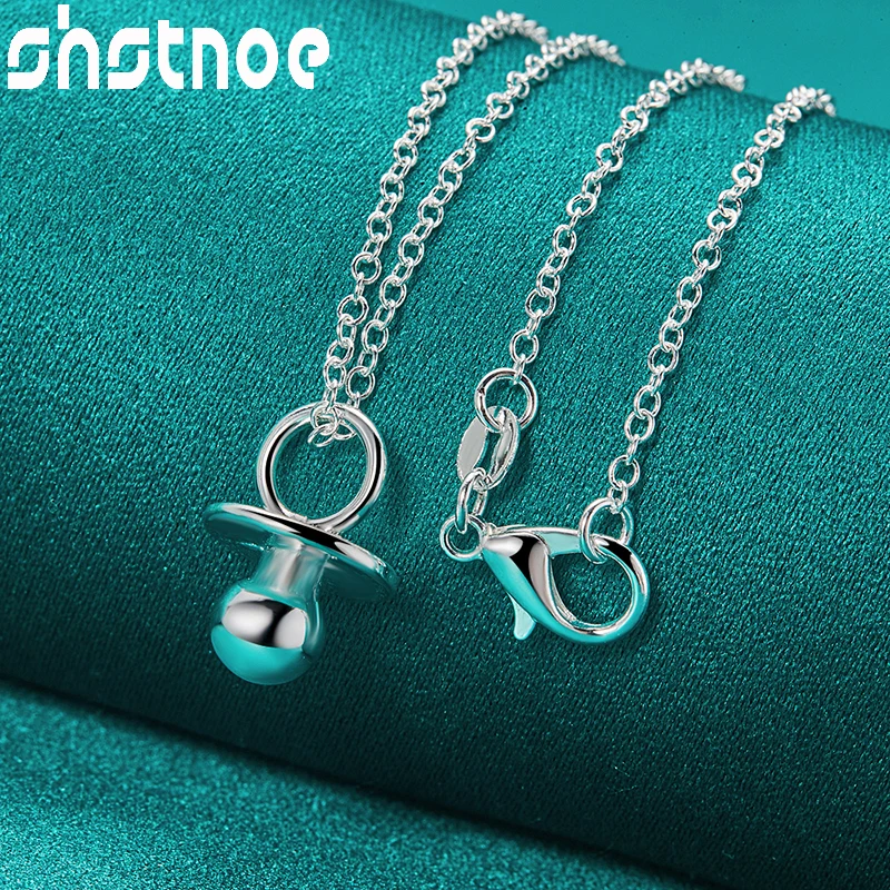 

SHSTONE 40-75cm 925 Sterling Silver Chain Solid Nipple Pendant Necklace For Women Birthday Party Original Fashion Charm Jewelry