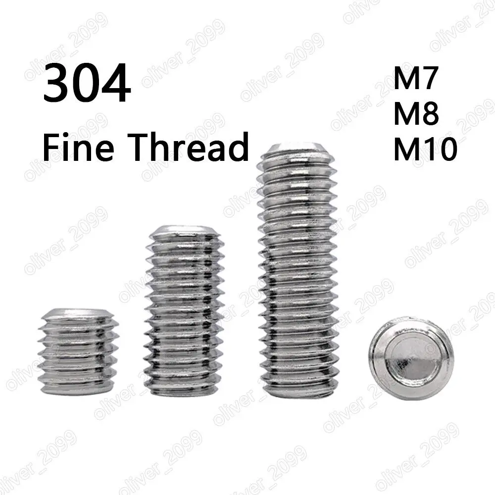 

Fine Thread 304 Stainless Steel Hex Socket Set Screw Cup Point Grub Screws M7 M8 M10