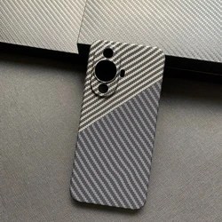 Matte Carbon Fiber Texture Ultra - Thin Phone Case with Bumper Protection for Huawei Nova11Pro (Black and silver)