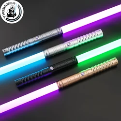 TXQSABER RGB 광선검, 부드러운 스윙, FOC 블래스터, 어린이 금속 칼자루 레이저 세이버, 소년 소녀 장난감, 12 색 변경