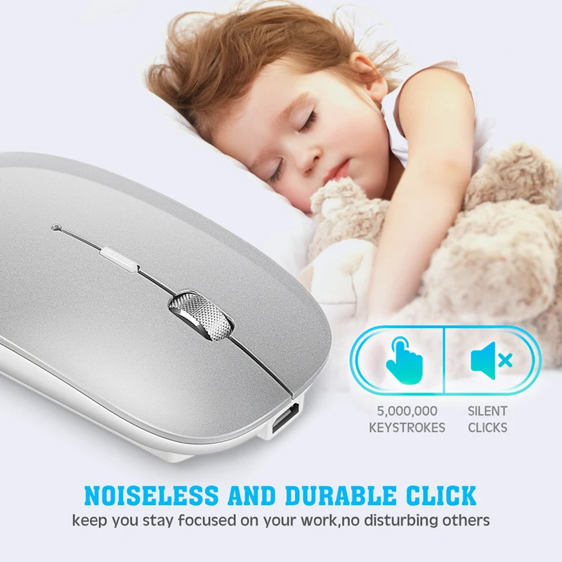 Xiaomi Wireless Dual Mode Mouse Bluetooth 2.4G Type-C Rechargeable 1600DPI for Phones Tablets Computers
