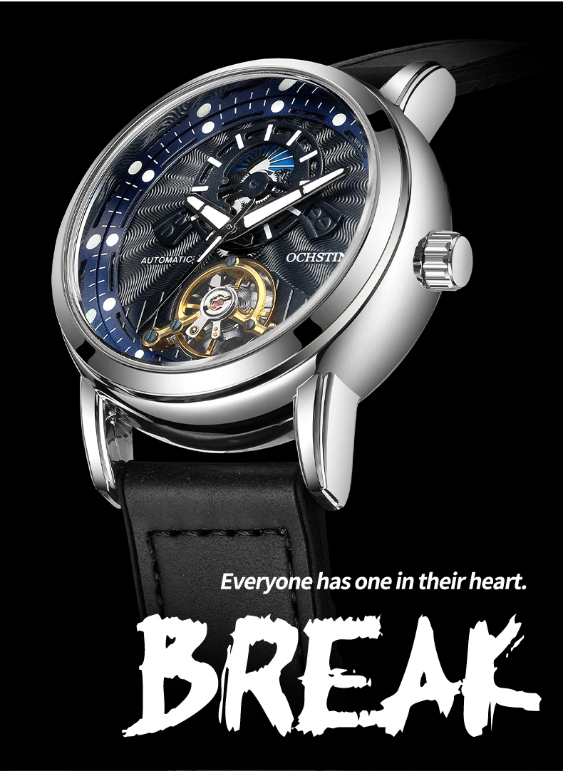 Men's Automatic Mechanical Watch With Tourbillon And Open Heart_voghion.com