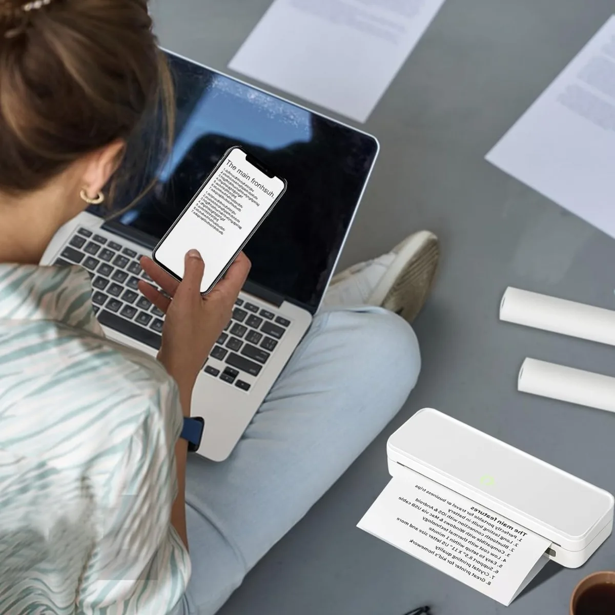 A4 Thermal Printer Paper, Roll for M08f M832 Printer, Thermal Paper Rolls Compatible with Peripage Bluetooth Portable Printer