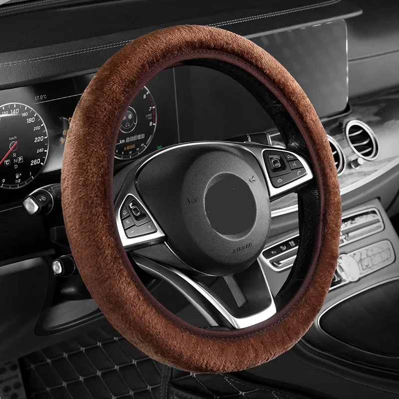 

Car Steering Wheel Cover For All Seasons Universal For Mercedes Benz BMW Audi Winter Insulation Short Plush Handle Cover