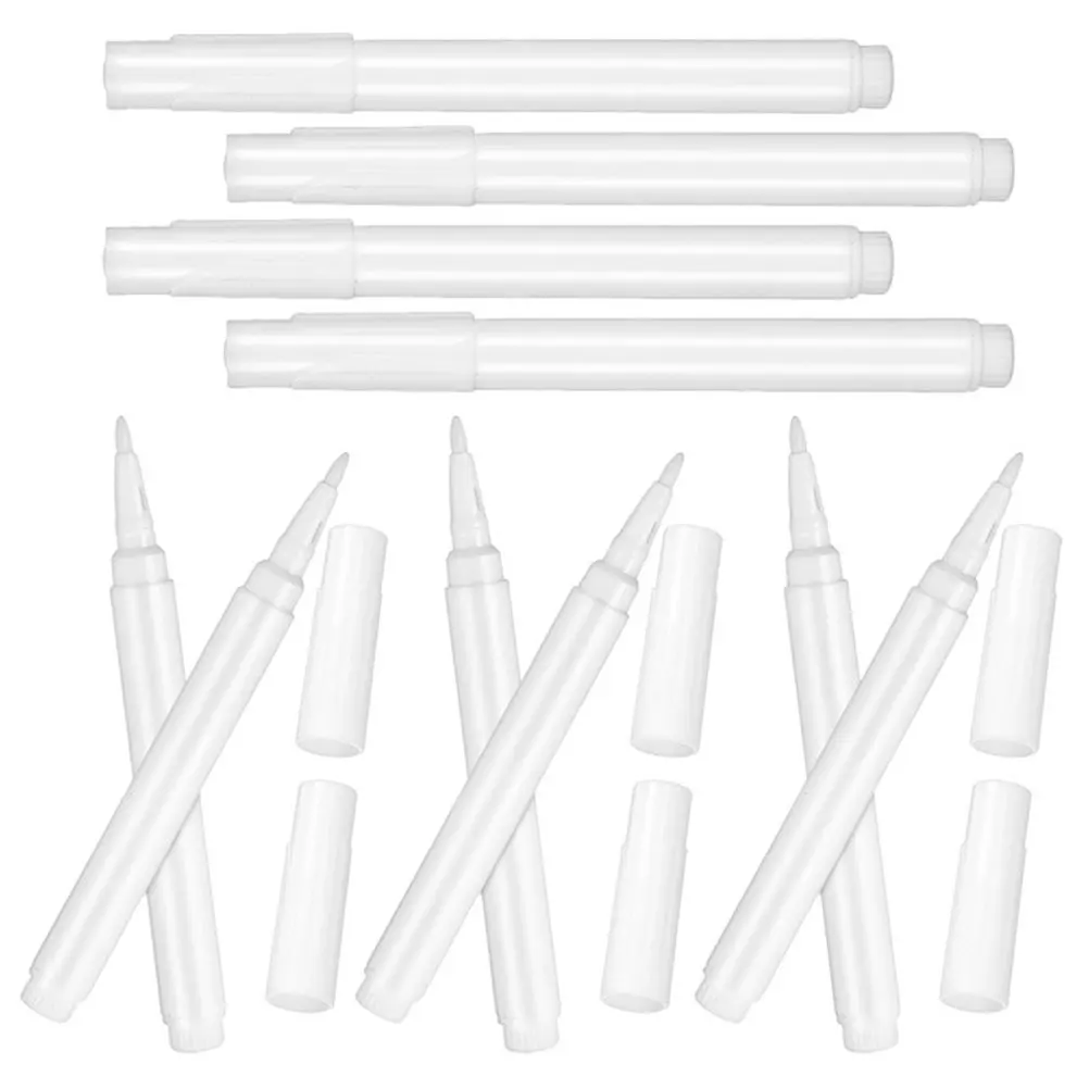10Pcs 컴팩트 액체 분필 마커 화이트 빠른 건조 얼룩 없음 분필판 유리 보드 벽 거울 쓰기 드로잉 펜
