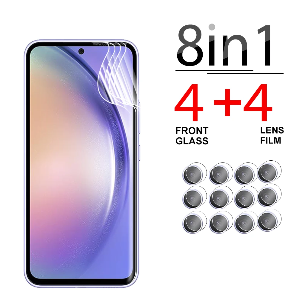 

Гидрогелевая пленка 8 в 1 с защитой от царапин для Samsung Galaxy A54 A34 A53, защитная пленка с полным покрытием для Samsung A33 A13, пленка для объектива камеры