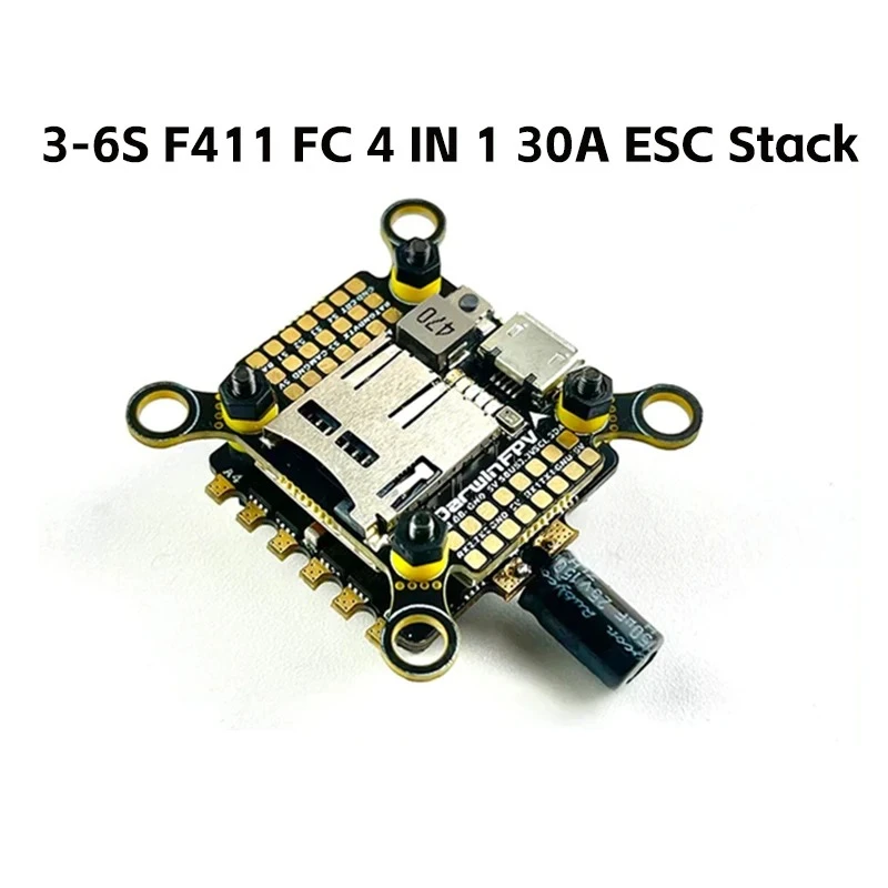 DarwinFPV 3-4S F411 FC 4 в 1 30A ESC квадрокоптерный стек