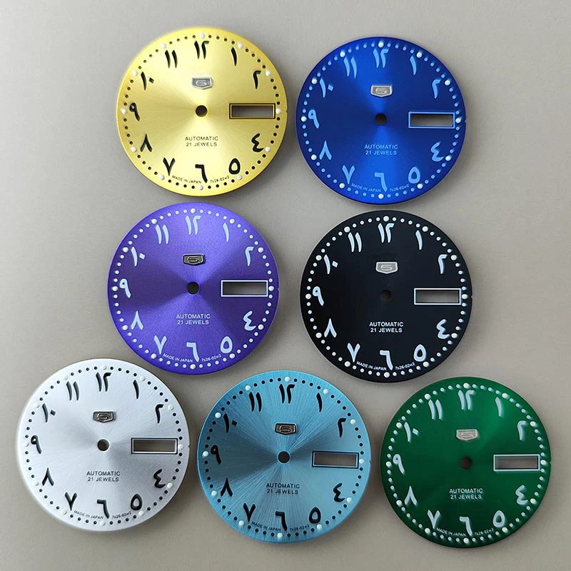 

Циферблат NH35 с арабскими цифрами, зеленый, 28,5 мм