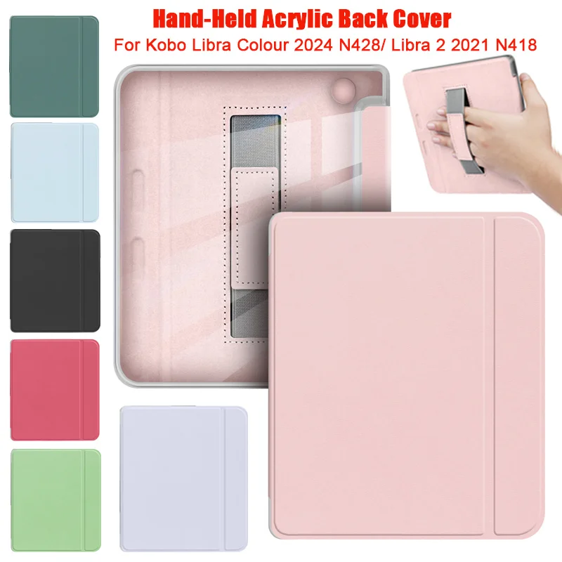 Clear Soft TPU Smart Case for Kobo Libra - Hand-held Acrylic Back Shell for 7-Inch eReader