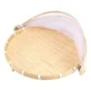Hand-Woven Food Tent Basket Tray Fruit Vegetable Bread Storage Basket Simple Atmosphere Outdoor Picnic Mesh Net Cover 1
