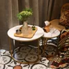 Coffee Table Nesting Round Table Set of 2 Side Table with Sturdy Metal Frame for Living Room Bedroom Apartment Modern 4