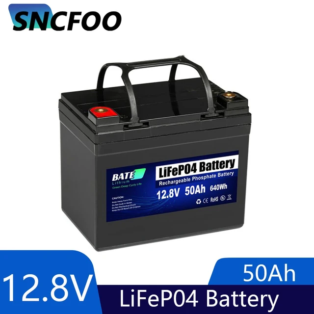 LiFePO4 battery 50Ah 12.8V 640Wh lithium iron phosphate