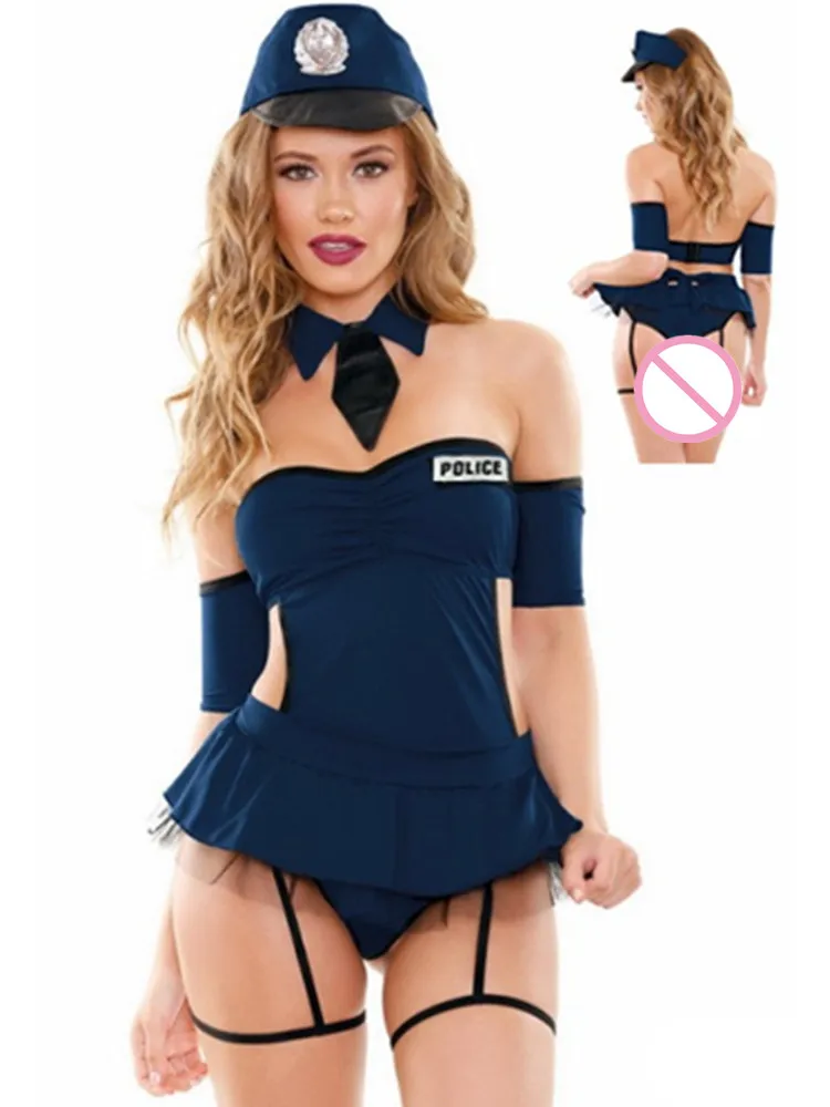 

Erotic Sexy Lingerie Baby Doll Women Police Cosplay Costumes Porno Cop Uniform Bodysuit For Women Role-playing Games Suit