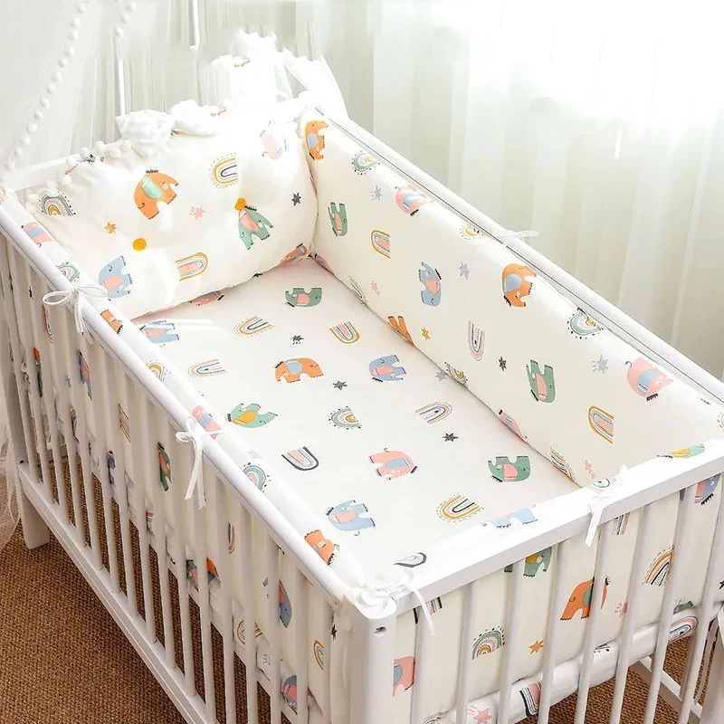 Baby Bed Bumper Cartoon Twist Crib Surround Soft Strip Spliced Bed Side  Cushion Pad Breathable Baby Crib Bedding Supply - AliExpress