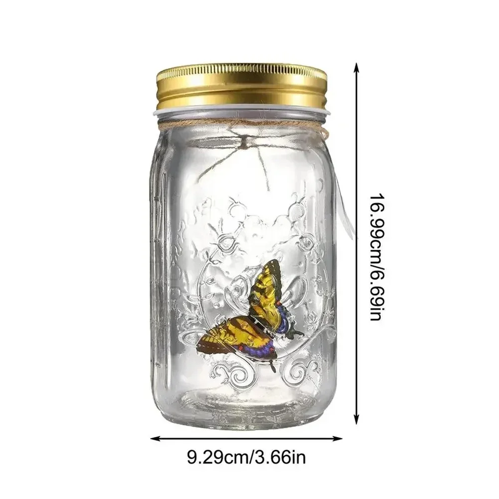 Magic Flying Butterfly Jar LED Lamp Glass Mason Jar Simulation Animated Butterfly Fly Insect Collecting Bottle Home Decor