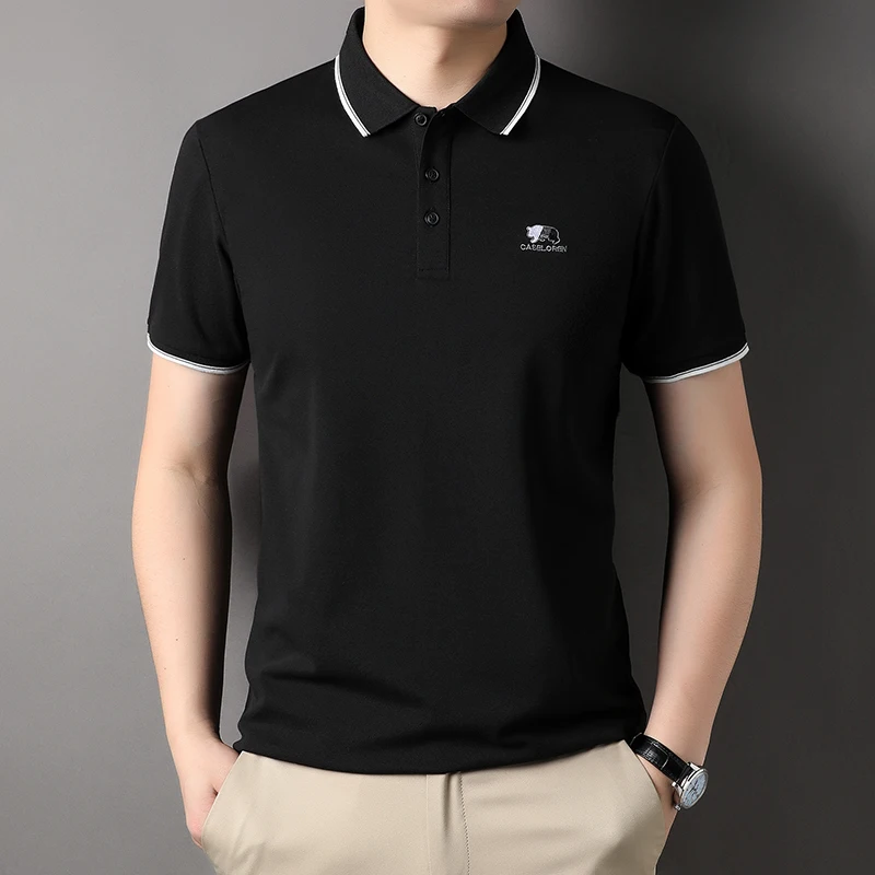 

High-end Brand Fashion Line Polo Shirt Men's Short Sleeve T-shirt Summer New High Quality Casual Paul Shirt Men's Wear