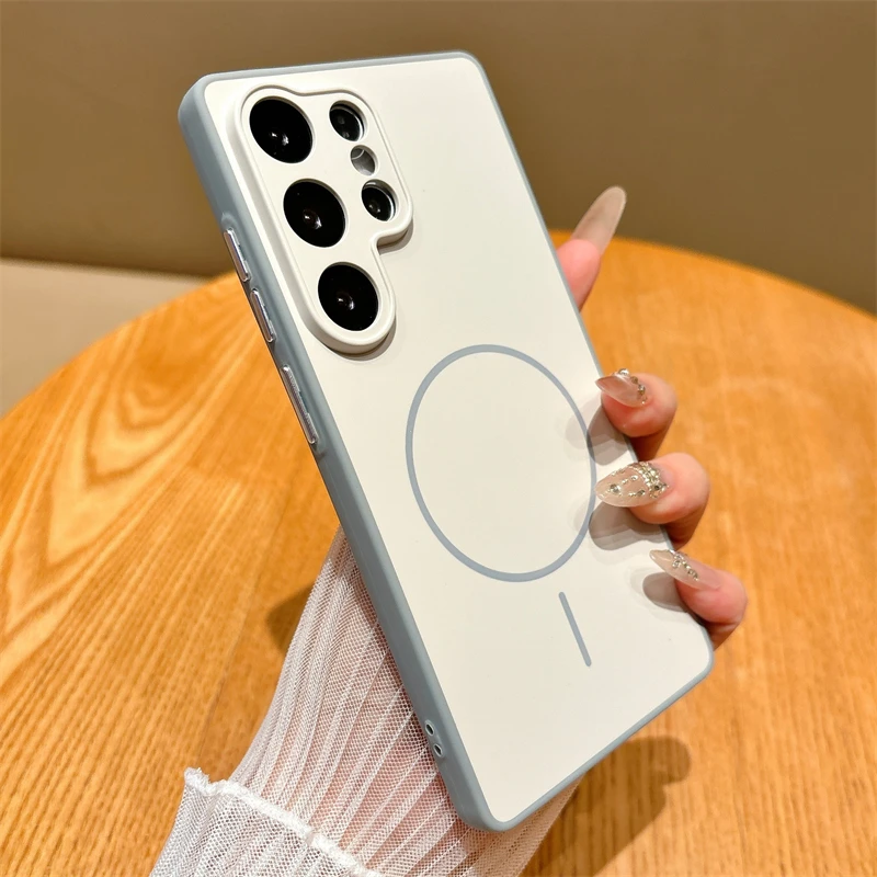 Luxury Magnetic Wireless Charging Case with Matte Bumper Cover