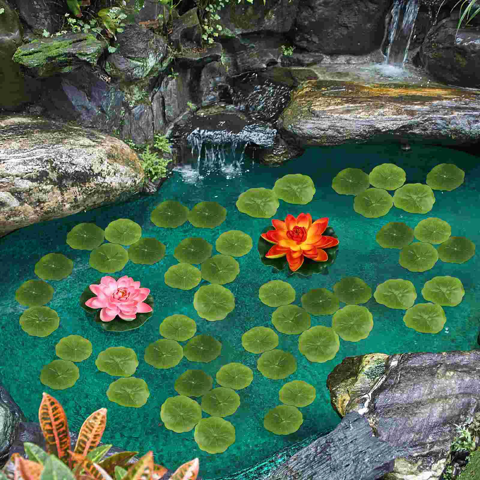 30 Pcs Artificial Lily Pads Aquarium Plants Live Home Décor Floating  Aquarium Plants Duckweed Home Decoration