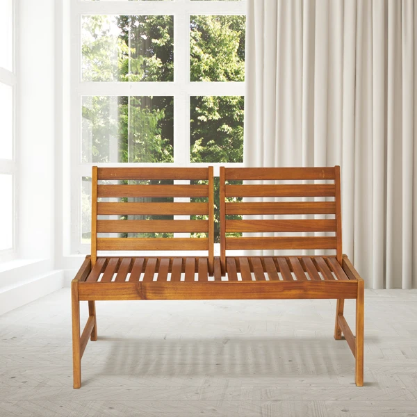 49.6in 后背可调节 木长凳 相思木 原木色-29